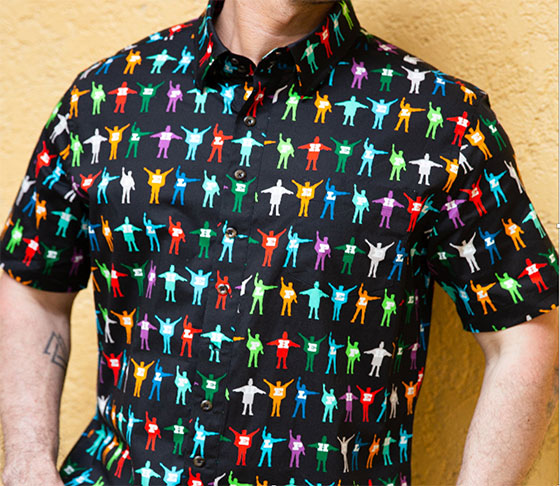 (image for) BEATLES HELP! S/S BUTTON DOWN SHIRT