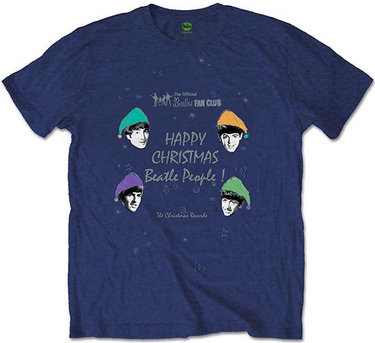 (image for) BEATLES HAPPY CHRISTMAS BLUE TEE