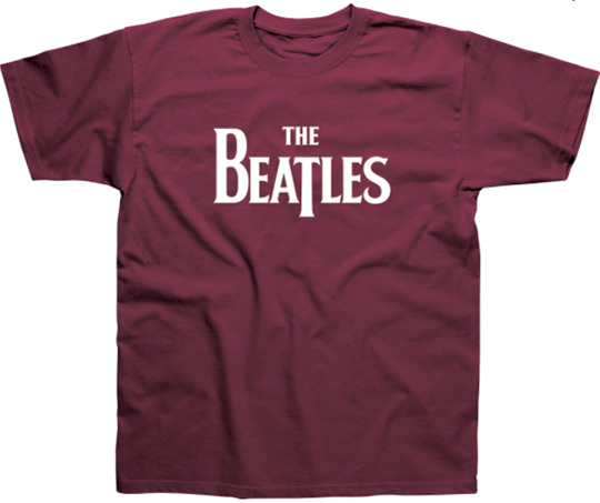 (image for) THE BEATLES LOGO MAROON T-SHIRT