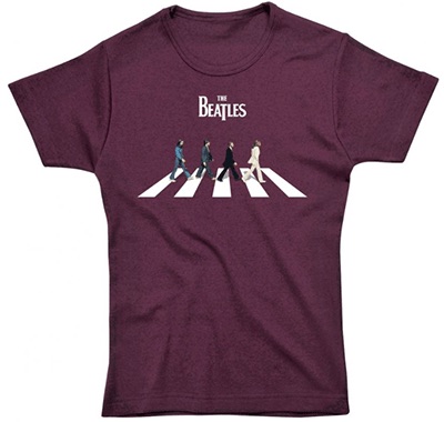 (image for) LADIES ABBEY ROAD MAROON TEE - Large Only