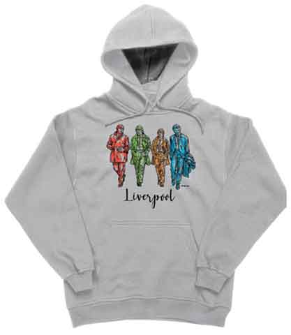 (image for) BEATLES LIVERPOOL STATUES IN COLOR HOODIE
