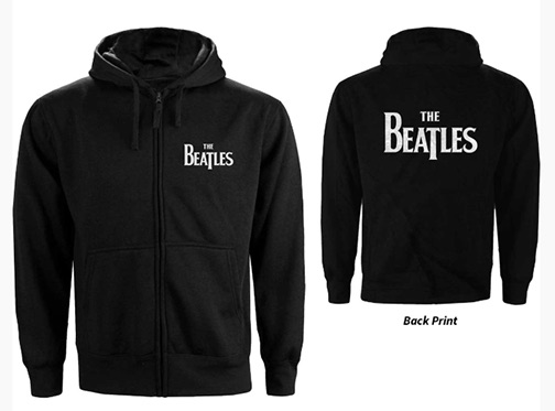(image for) BEATLES LOGO ON BACK BLACK ZIPPER HOODIE