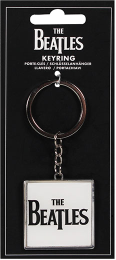 (image for) THE BEATLES WHITE DROP T LOGO METAL KEYRING