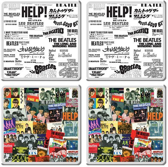 (image for) BEATLES SINGLES COLLECTION COASTERS SET OF 4 - Last Three